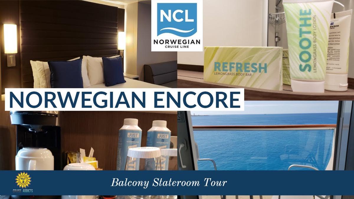 'Video thumbnail for Norwegian Encore Balcony Cabin Tour and Review | Norwegian Cruise Line'