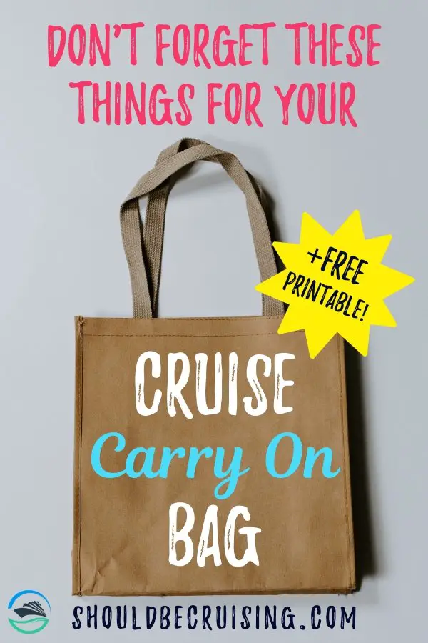 Packing for a cruise? Don't just focus on what's going in your suitcase! What about your embarkation day bag? Don't forget to include these very important items! Pack the perfect cruise carry on bag. #cruisepackinglist #cruise #cruising #traveltips