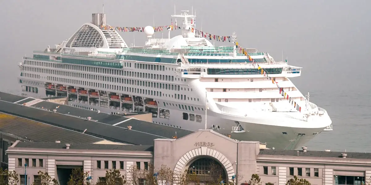 cruise ship on embarkation day at pier 35