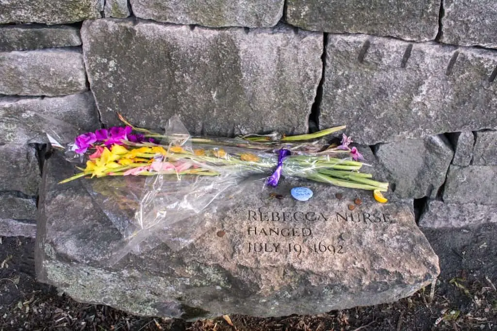 Rebecca Nurse stone at Salem Witch Trials Memorial