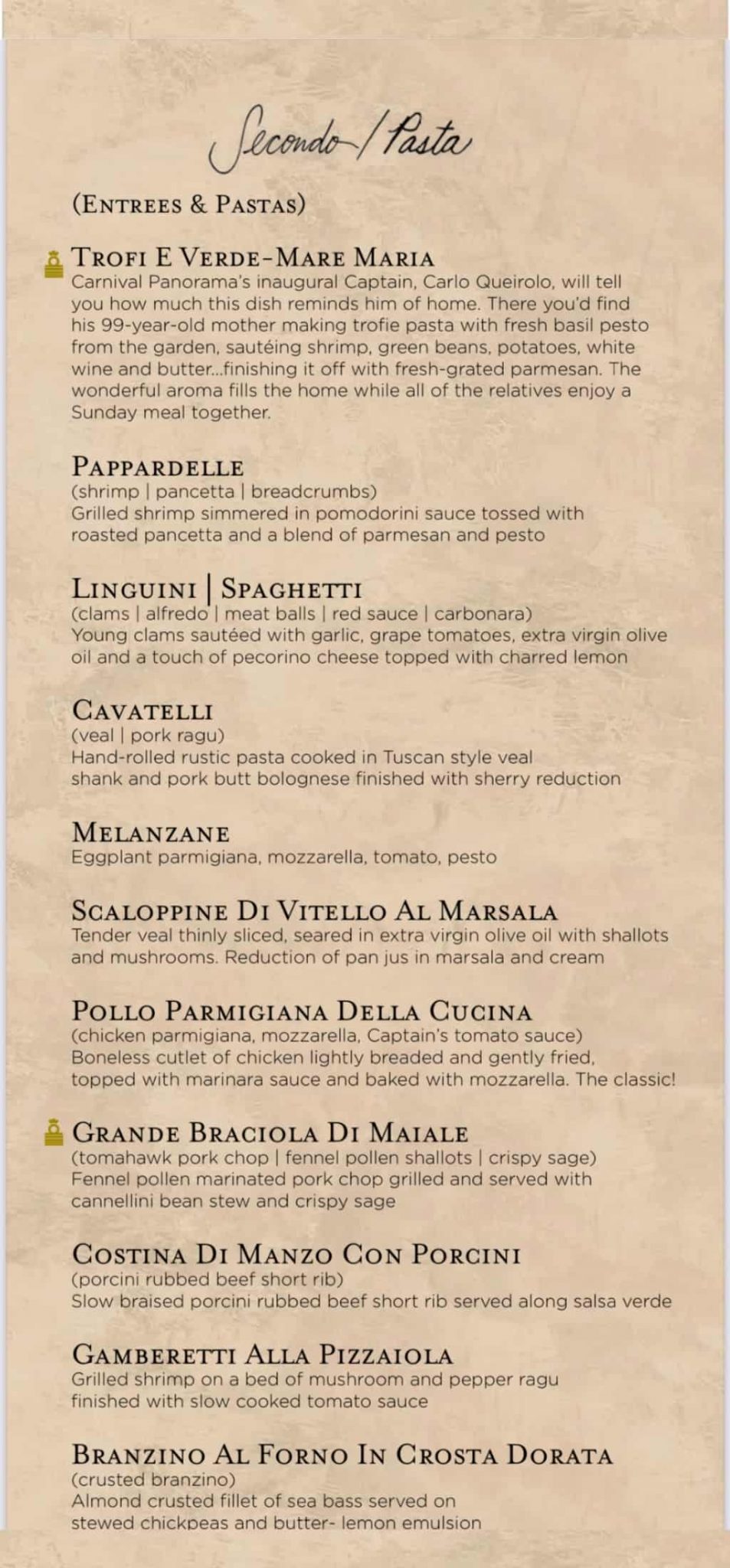 carnival mardi gras cucina del capitano lunch menu